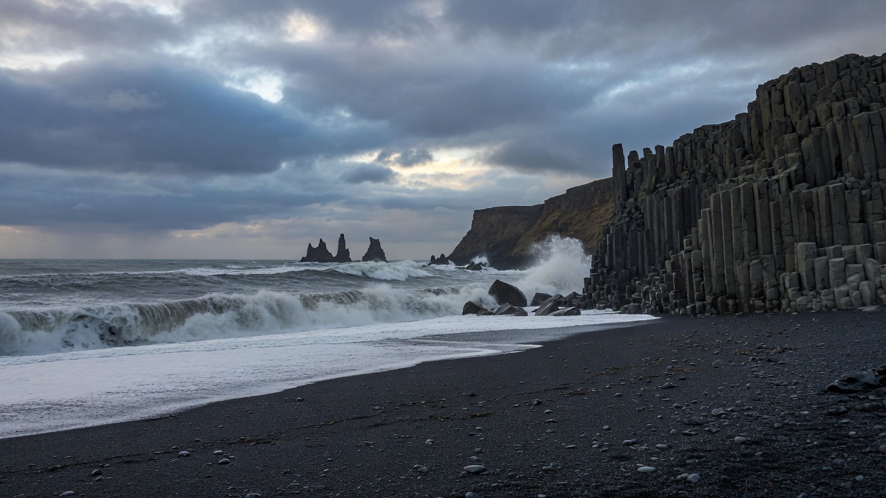 Iceland black sand coast